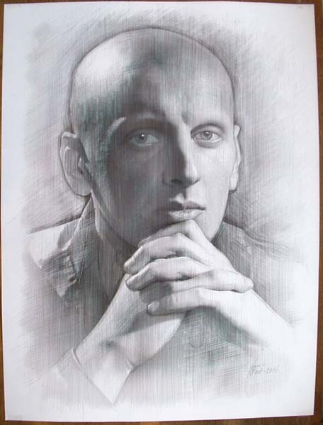 шаржист на свадьбу в Минске шарж по фото задумчивого мужчины